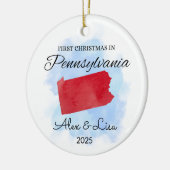 Eerste kerstdag in het Pennsylvania State Ornament (Links)