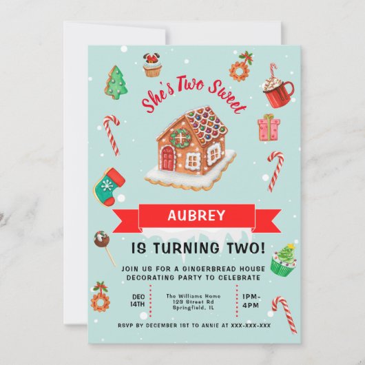 Eerste kerstdag in het roze ontbijt kaart (Voorkant)