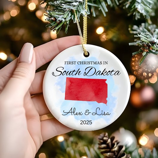 Eerste kerstdag in het South Dakota State Ornament