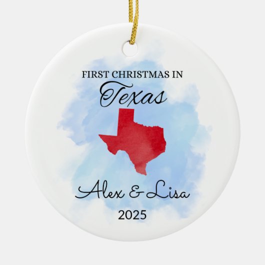 Eerste kerstdag in het Texas State Ornament (Voorkant)