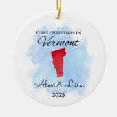 Eerste kerstdag in het Vermont State Ornament (Voorkant)