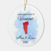 Eerste kerstdag in het Vermont State Ornament (Links)