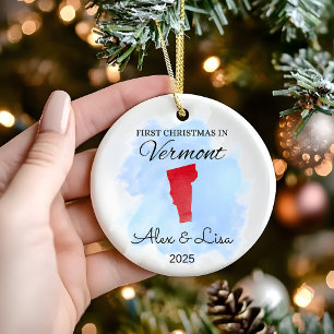 Eerste kerstdag in het Vermont State Ornament