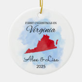Eerste kerstdag in het Virginia State Ornament (Voorkant)