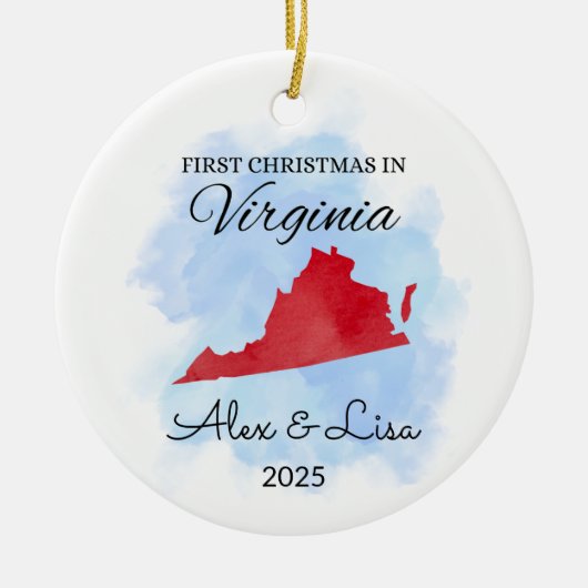 Eerste kerstdag in het Virginia State Ornament (Voorkant)
