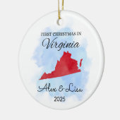 Eerste kerstdag in het Virginia State Ornament (Links)