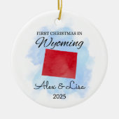 Eerste kerstdag in het Wyoming State Ornament (Voorkant)