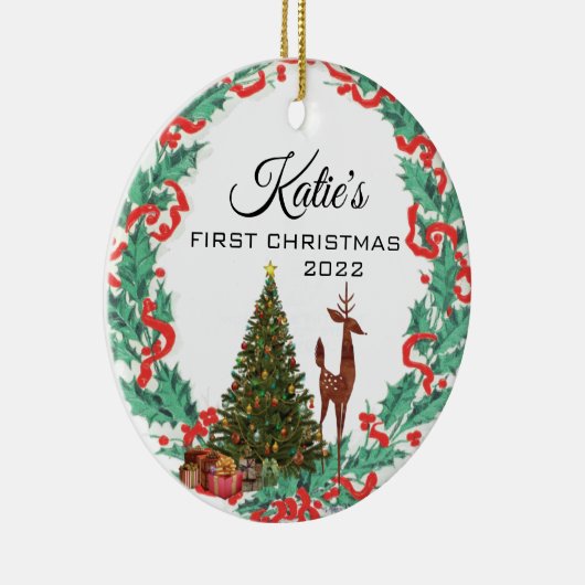 Eerste Kerstdag Keramisch Ornament (Rechts)