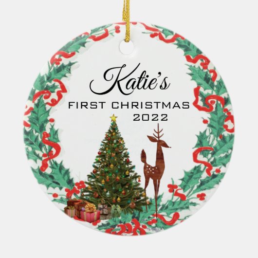 Eerste Kerstdag Keramisch Ornament (Achterkant)