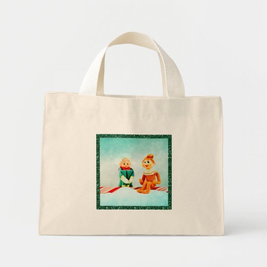 Eerste kerstdag met Lijst van Glitter Mini Tote Bag (Voorkant)