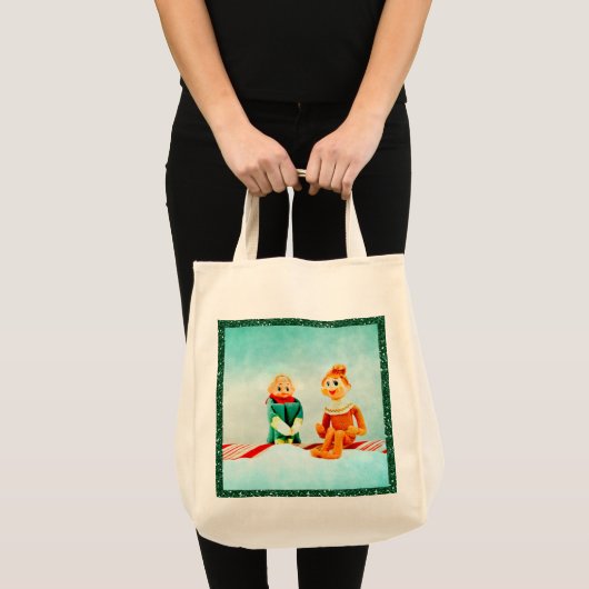 Eerste kerstdag met Lijst van Glitter Tote Bag (Voorkant (product))