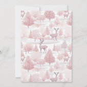 Eerste Kerstdag Schattigee Roze Winterdieren Kaart (Achterkant)