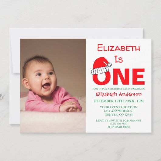 Eerste kerstdag uitnodiging (Voorkant)