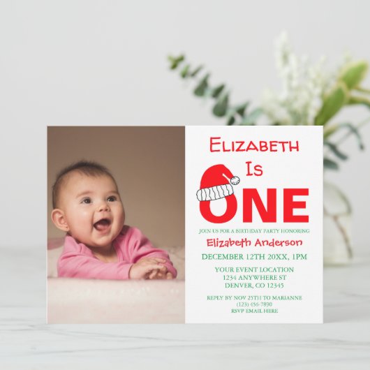 Eerste kerstdag uitnodiging (Staand voorkant)