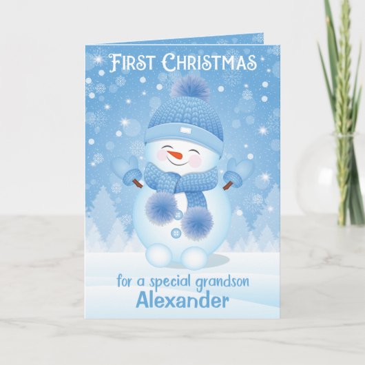 Eerste Kerstdag | Wenskaart Grandson Kaart (Voorkant)