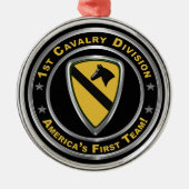 Eerste kerstdivisie Cavalry Metalen Ornament (Voorkant)