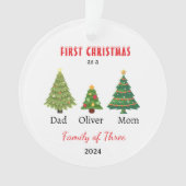 Eerste kerstfamilie van drie Photo Keepsake Ornament (voorkant)