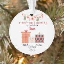 Eerste kerstfamilie van drie Photo Keepsake