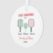 Eerste kerstfamilie van drie Photo Keepsake Ornament (voorkant)