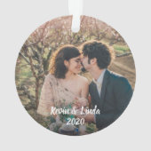 Eerste kerstfeest als de heer en mevrouw. | Foto Ornament (achterkant)