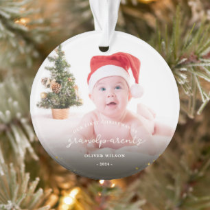 Eerste kerstfeest als grootouders kerst familie ornament