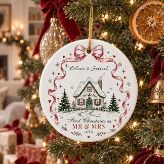 Eerste kerstfeest als meneer en mevrouw Cozy Cotta Keramisch Ornament