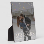 Eerste kerstfeest als meneer en mevrouw Romantisch Fotoplaat (Zijkant)