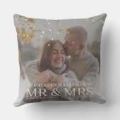 Eerste kerstfeest als meneer en mevrouw Romantisch Kussen (Achterkant)