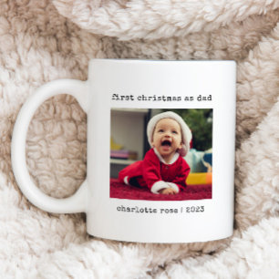 Eerste kerstfeest als vader aangepaste foto koffiemok