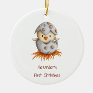 Eerste kerstfeest Baby Bird Aangepast Keramisch Ornament