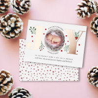 Eerste kerstfeest baby geboorteaankondiging roos g