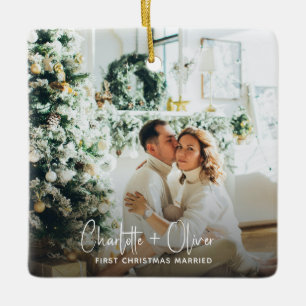 Eerste kerstfeest Gehuwde foto Keepomwille Keramisch Ornament