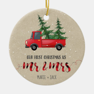 Eerste kerstfeest Gehuwde ornament persoonlijke ca