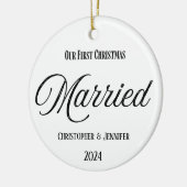 Eerste kerstfeest Gehuwde versiering Keramisch Ornament (Links)