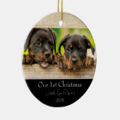 Eerste Kerstfeest Keramisch Ornament (Rechts)