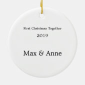 Eerste kerstfeest met aangepaste egel-versiering keramisch ornament (Achterkant)