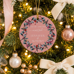 Eerste kerstfeest met Roos Wreate Keramisch Ornament