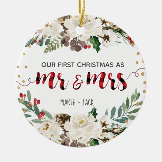 Eerste kerstfeest Ornament sneeuw gepersonaliseerd (Voorkant)