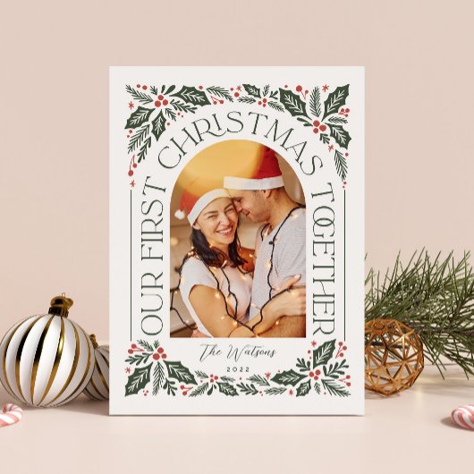 Eerste kerstfeest samen Boog 3 Fotocollage Feestdagenkaart