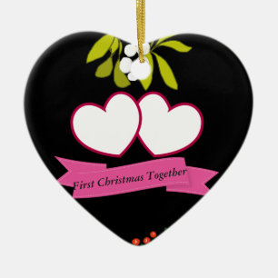 Eerste kerstfeest samen Jubileum Editable Keramisch Ornament