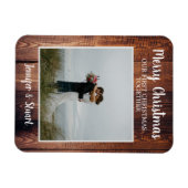 Eerste Kerstfeest samen Merrry kerstfoto Magneet (Horizontaal)