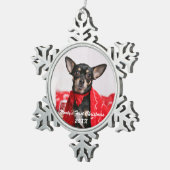 Eerste kerstfeest tin sneeuwvlok ornament (Rechts)