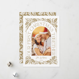 Eerste Kerstfeest Together Arch 3 Foto Collage Feestdagenkaart