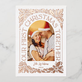 Eerste Kerstfeest Together Arch 3 Foto Collage Folie Feestdagenkaart