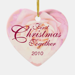 Eerste kerstfeest Together Heart Monogram Ornament
