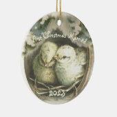 Eerste kerstfeest Tortelduifjes Ornament (Rechts)