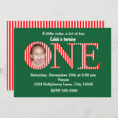 Eerste kerstfeest uitnodiging 1e eerste verjaardag (Voorkant / Achterkant)