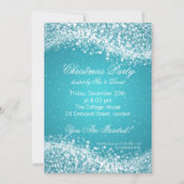 Eerste kerstfeest Uitnodiging Elegant Sparkle Blue (Voorkant)