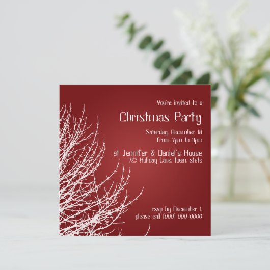 Eerste kerstfeest Uitnodigingen Rood Wit Uitnodigi (Staand voorkant)