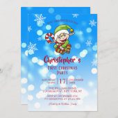 Eerste kerstfeest van baby - Uitnodiging Elf Snoep (Voorkant / Achterkant)